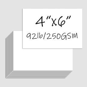 100 Pack 4x6 White Cardstock Paper, 92lb/250GSM Heavyweight Blank Card, Thick Index Card for Printer, Postcards, Wedding Invitation, Thankyou Cards