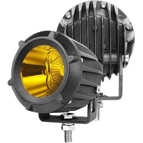 Amber LED Pods Light Motorcycle LED Fog Round Spot Combo Beam Light 2 PCS 50 W LED Driving Light Waterproof Work Light for SUV Truck Boat Tractor，2 Year Warranty