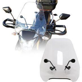 ECOTRIC Universal 16 3/4" Width x15" Height Clear Motorcycle Windshield Windscreen Compatible With Harley Davidson Sportster Dyna Glide Softail Suzuki