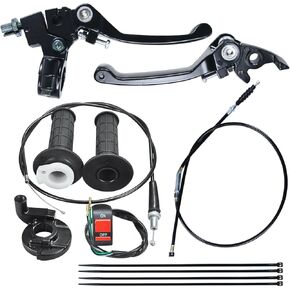 Folding Clutch Brake Lever Cable Throttle Handle Grips Cable Kit for 50cc 70cc 110cc 125cc 150cc Apollo RFZ125 DBX15 X18 X19 Tao Tao DB17 DB27 Coolster M125 SSR Pit Dirt Bike Motorcycle Black