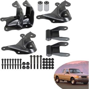 munirater Leaf Spring Shackle & Bracket Kit Set Rear Replacement for 1986-1997 Ranger 722-010, 4L5Z5775AA, F57Z5775A