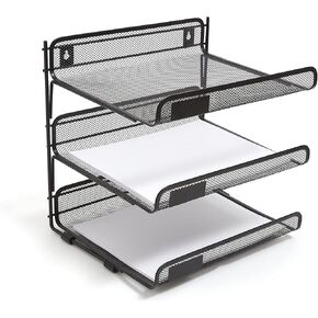 TRU RED TR57556-CC 3 Compartment Wire Mesh File Organizer