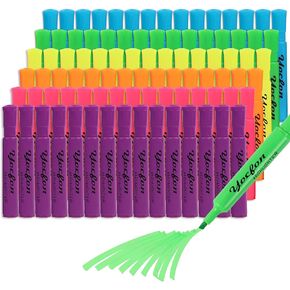 Highlighters 90 Pack, Chisel Tip, Tank Style Highlighters Assorted Fluorescent Colors, 6 Bright Colors Highlighter Markers for Coloring, Highlighting as School Supplies