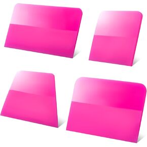 4 Pcs PPF Squeegee Soft Silicone Rubber Scraper, Anti Scratch TPU Coating Scraper for Car Vinyl Paint Protection Film Installation, Vinyl Wrap and Window Tint Windshield Glass Cleaning Kit, 4 Sizes