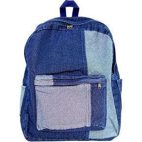 YunZh Denim Backpack Casual Style Lightweight Jeans Backpacks Classic Retro Travel Daypack