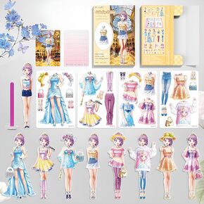 Beautiful Magnetic Princess Dress Up Paper Doll,Play Travel Playset Toy Magnet Dress Up Games Paper Dolls for Girls Ages 4-7 Nurturing Creativity and Imagination (Joy)