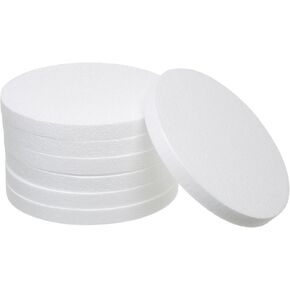 Crafare 10 Inch Foam Circles for Crafts 7 Pack1 Inch Thick Polystyrene Round Foam Discs for Modeling Wedding Cake Sculpting Holiday DIY Projects White