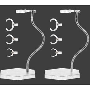 Large Heavy Duty Action Figure Stand for 1/6 1/9 1/12 Scale Figures,Action Figure Display Stand Holder Base for Gundam 12",8",6" HG/RG/SD,Doll Holder Model Support Stand with Screwdriver (2Pcs Clear)