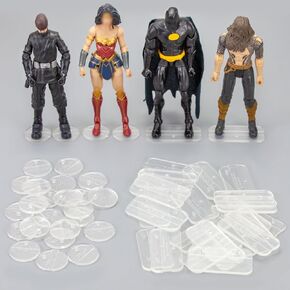 32 Pieces 6 inch Action Figure Stand,Support Display Stands With Peg,Compatible with 1/12 Scale Marvel Legends /DC/ GI Joe/ MOTU Figure Toy (32PCS-Clear-Round)