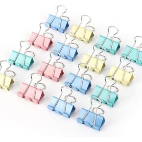 Binder Clips, 48Pcs Mudium Binder Clips, KIAFUM Colored Binder Clips Mudium, 1.0 Inches Binder Clip with Container, Colorful Paper Binder Clips for Office,Home, School