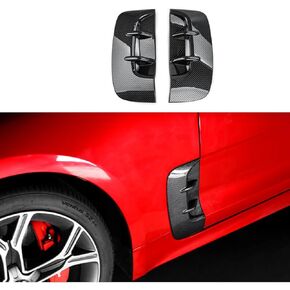 Side Fender Vent Cover Car Front Side Fender Air Vent Outlet Cover Compatible with Kia Stinger Accessories (Carbon Fiber Style Side Fender Vent Cover)