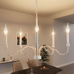 Black Chandeliers, Farmhouse Chandelier for Dining Room,6-Light Rustic Industrial Iron Candle Lighting Fixtures Hanging for Hallway, Living Room, Foyer, Bedroom