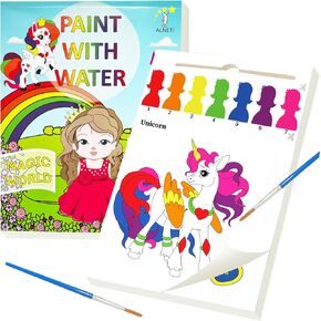 Paint with Water Books for Toddlers - Watercolor Painting Book - Children Arts and Crafts for Kids Ages 2-4 4-8 - Toddler Activities 2 3 5 4 Year Old - Art Craft Kits - Water Coloring Book Animals