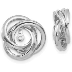 14K Solid White Gold Love Knot Earring Jackets for Studs