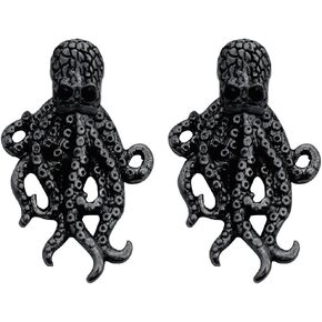 Goth Spooky Terror Octopus Stud Earrings,Retro Punk Halloween Earrings for Women,Halloween Thanksgiving Fall Skeleton Theme Holiday Earrings Jewelry Gifts