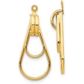14K Solid Yellow Gold Double Teardrop Earring Jackets for Studs