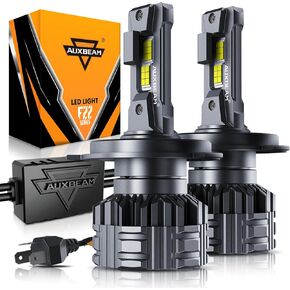 مصابيح الضباب Auxbeam H4 9003، مصابيح H4 Powersports فائقة السطوع، 6500K 110W 24000LM 700% مصابيح H4 أكثر سطوعًا لمركبات الطرق الوعرة UTV ATV