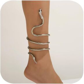 COLOYAN Bendable Snake Anklet Bracelet for Women Flexible Twistable Snake Wrap Anklet Punk Gothic Accessories Halloween Costume Jewelry