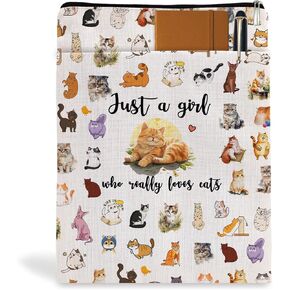 Book Lovers Gifts Book Sleeve,Book Cover with Zipper for Zipper Canvas Book Protector Paperback Cover for Women Birthday Graduation Christmas Gifts-Just a Girl Loves Animal (Beige-Turtles, Large)