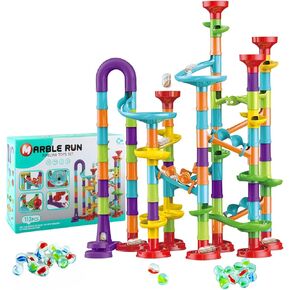 Marble Runs for Kids 4-8,113 Pcs Marble Run Set, Marble Tracks STEM Learning Toy, Construction Building Blocks Toys, STEM Marble Runs for Kids(GD-009)