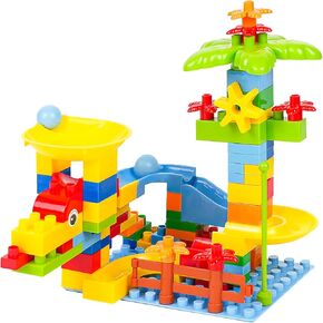 Marble Run Maze Track Sets - Educational Building Blocks for Toddlers - STEM Learning Toys for 2-8 Years Old Boys & Girls - Compatible with Big Classic Blocks - Marble Run Fun and Games