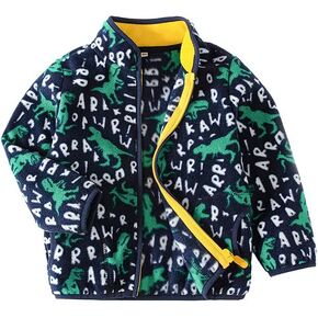 LittleSpring Girls Boys Fleece Jacket Zip Up Lightweight Printing