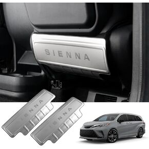 JYCDC fit Toyota Sienna 2021 2022 2023 2024 Seat Kick Pad Backrest Stainless Steel Paste Accessories Rear Protective Pad, black