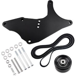 LS Dual Alternator Bracket Kit, Black, Compatible with GM 4.8L 5.3L 6.0L 6.2L Vortec V8 Engine 1999-2013 Chevy Tahoe Suburban Silverado, GMC Yukon, Cadillac Escalade, Hummer H2
