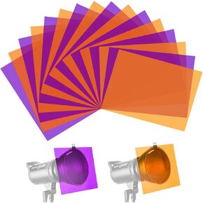 Halloween Light Gels 16PCS Lighting Gels Color Thickened Light Filters Sheets for Led Light or Outdoor Landscape