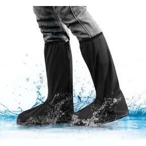 JUSTTOP rain Shoe Covers Waterproof, Recyclable Waterproof Shoe Covers, Shoe Covers for rain with Zipper, Foldable & Non-Slip, rain Shoe Covers, Unisex Rainboots, Reflector (Small)