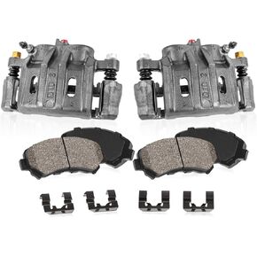Callahan CCK05887 [2] FRONT OEM Brake Calipers + Ceramic Pads + Hardware [fit 2009 2010 2011 2012 Chevrolet Colorado GMC Canyon]