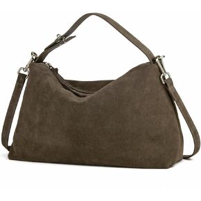 Premium Suede Leather Crossbody Bags for Women, Slouchy Suede Shoulder Bag with Adjustable Strap and Tote Handbag