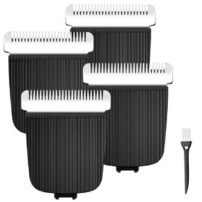 4 Pcs Trimmer Replacement Blades, Groin Hair Trimmer Blades Compatible with Ma***aped Lawn Mower 4.0 3.0 2.0, Snap-In Razor Replaceable Clipper Blade with Clean Brush, Black
