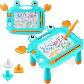 Toddler Toys 2-3, Crab Magnetic Drawing Board Toys for 1 Year Old, 1 2 3 Year Old Boy Girls Christmas Birthday Gift, Mess-Free Magna Write Doodle Board, Educational Toys Etch Sketch for 2 Year Olds