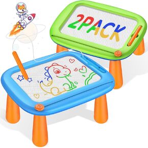 2 Pack Magnetic Drawing Board, Toddlers Toys Ages 1-2 & 2-3, Learning and Educational Writing Painting Doodle Pad for Toddlers for 1 2 3 Year Old, Ideal Christmas Birthday Gifts for Kids Boys Girls