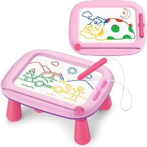 Toddlers Toys Magnetic Drawing Board,Pink Magnetic Doodle Board Toddler Girl Toys,Writing Painting Magnet Doodle Pad Early Educational Learning Toy for 3 4 5 Year Old Kids Girls Birthday Gift