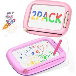 2 Packs Magnetic Drawing Board for Kids, Toddler Toys Age 1-2 & 2-3 Boys Girls, Doodle Board for Toddlers 1-3, Educational Learning Toys for 1 2 3 Year Old Baby, Ideal Christmas Birthday Gifts
