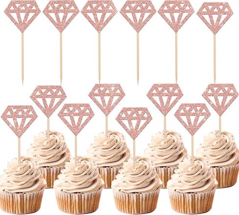 24 PCS Bride to Be Cupcake Toppers with Heart Ring Dress Bridal Shower Cupcake Picks Wedding Engagement Bachelorette Party Cake Decorations Supplies in Kuwait