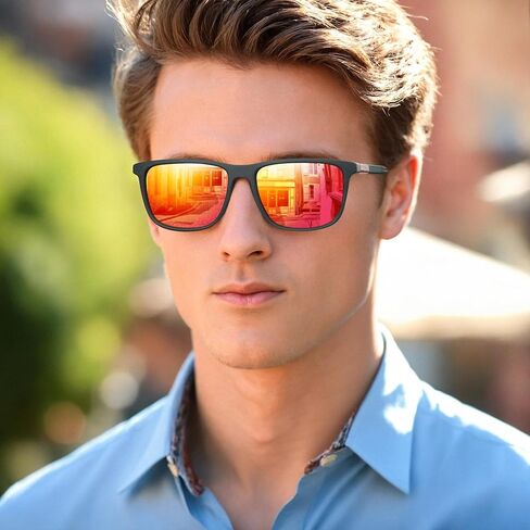 ZENOTTIC Square Polarized Sunglasses for Men - Lightweight TR90 Frame 100% UV Blocking Shades for Driving Fishing Golf Sports in Kuwait