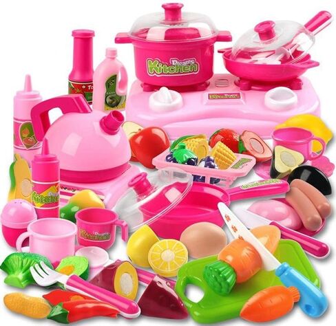 Barbecue Grill Toy Set, Kids BBQ Kitchen Playset with Smoke Sound Light Simulation Camping Cooking Interactive Pretend Play Food Toy for Toddlers Girls Boys Ages 2-6 in Saudi Arabia