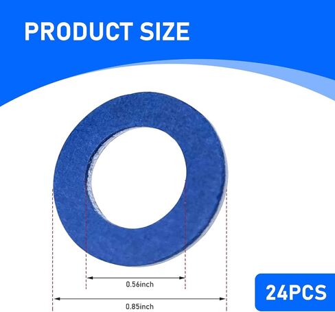24 PCS Oil Drain Plug Gasket Compression Seal, ID 14 mm/0.55" Round Automotive Sealing Gasket, Automotive Replacement Parts #94109-14000, Compatible with 1973-2022 Honda/Acura (Blue #2) in Saudi Arabia