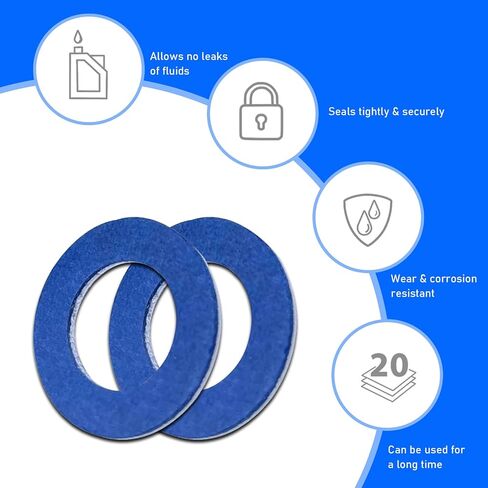 24 PCS Oil Drain Plug Gasket Compression Seal, ID 14 mm/0.55" Round Automotive Sealing Gasket, Automotive Replacement Parts #94109-14000, Compatible with 1973-2022 Honda/Acura (Blue #2) in Saudi Arabia