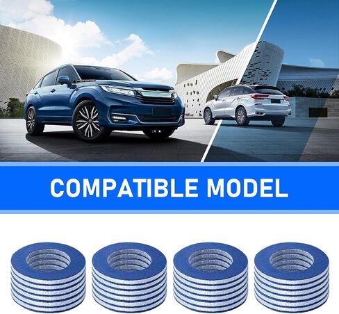 24 PCS Oil Drain Plug Gasket Compression Seal, ID 14 mm/0.55" Round Automotive Sealing Gasket, Automotive Replacement Parts #94109-14000, Compatible with 1973-2022 Honda/Acura (Blue #2) in Saudi Arabia
