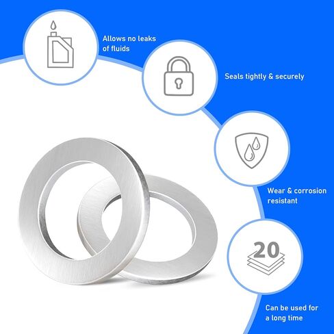 24 PCS Oil Drain Plug Gasket Compression Seal, ID 14 mm/0.55" Round Automotive Sealing Gasket, Automotive Replacement Parts #94109-14000, Compatible with 1973-2022 Honda/Acura (Blue #2) in Saudi Arabia