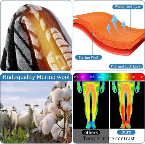 جوارب تزلج من صوف ميرينو - زوجان من جوارب التزلج حتى الركبة، جوارب حرارية شتوية دافئة على الجليد in Saudi Arabia
