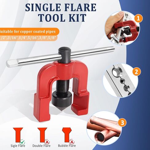 Wadoy Brake line Flaring kit Include 25 FT 3/16" Copper Coated Brake Line with Fittings,Brake line Bender,Single Flare Tool with Cutter,Brake Line Bender in Saudi Arabia