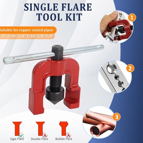 Wadoy Brake line Flaring kit Include 25 FT 3/16" Copper Coated Brake Line with Fittings,Brake line Bender,Single Flare Tool with Cutter,Brake Line Bender in Saudi Arabia