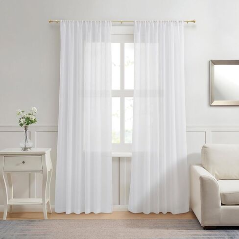 مارثا ستيوارت بارينغتون كافيه ويندوز 86 بوصة طول قابل للتعديل 5/8 بوصة قطر قضيب ستارة معدني مع نهائيات مستديرة، 48 بوصة إلى 86 بوصة، ذهبي in Kuwait