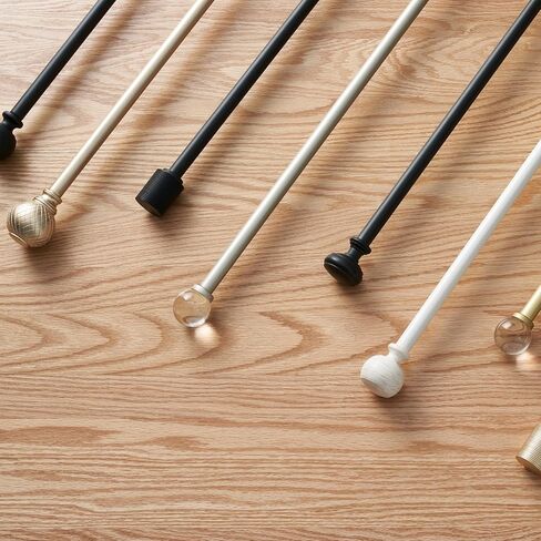 مارثا ستيوارت بارينغتون كافيه ويندوز 86 بوصة طول قابل للتعديل 5/8 بوصة قطر قضيب ستارة معدني مع نهائيات مستديرة، 48 بوصة إلى 86 بوصة، ذهبي in Kuwait