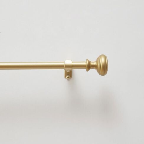 مارثا ستيوارت بارينغتون كافيه ويندوز 86 بوصة طول قابل للتعديل 5/8 بوصة قطر قضيب ستارة معدني مع نهائيات مستديرة، 48 بوصة إلى 86 بوصة، ذهبي in Kuwait